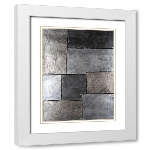 Steel Plates I White Modern Wood Framed Art Print with Double Matting by Willett, Michael