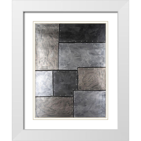 Steel Plates I White Modern Wood Framed Art Print with Double Matting by Willett, Michael