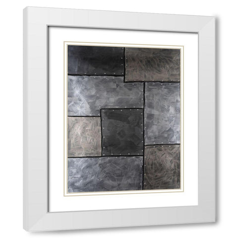 Steel Plates II White Modern Wood Framed Art Print with Double Matting by Willett, Michael
