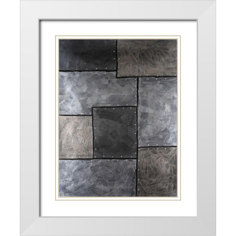 Steel Plates II White Modern Wood Framed Art Print with Double Matting by Willett, Michael