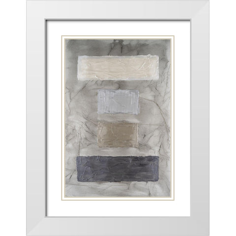 Metallic Monoliths I White Modern Wood Framed Art Print with Double Matting by Willett, Michael