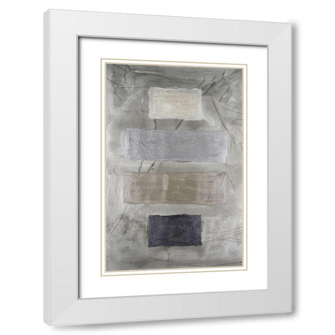Metallic Monoliths II White Modern Wood Framed Art Print with Double Matting by Willett, Michael