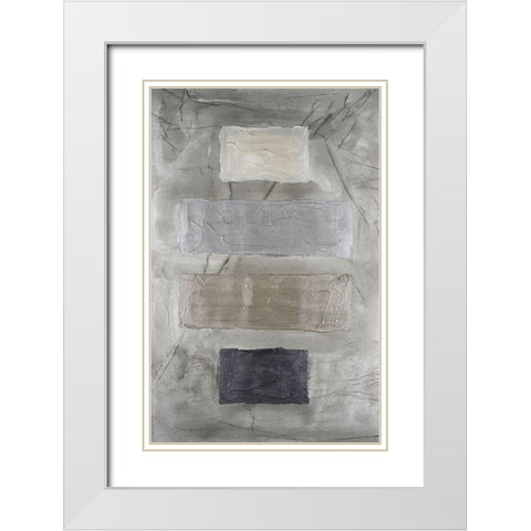 Metallic Monoliths II White Modern Wood Framed Art Print with Double Matting by Willett, Michael