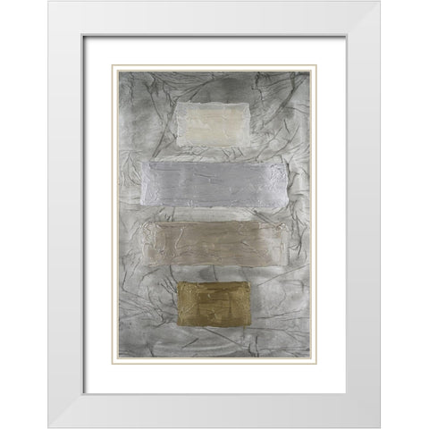 Metallic Monoliths IV White Modern Wood Framed Art Print with Double Matting by Willett, Michael