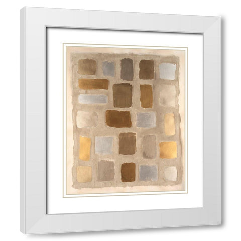 Sand Shaped I White Modern Wood Framed Art Print with Double Matting by Willett, Michael