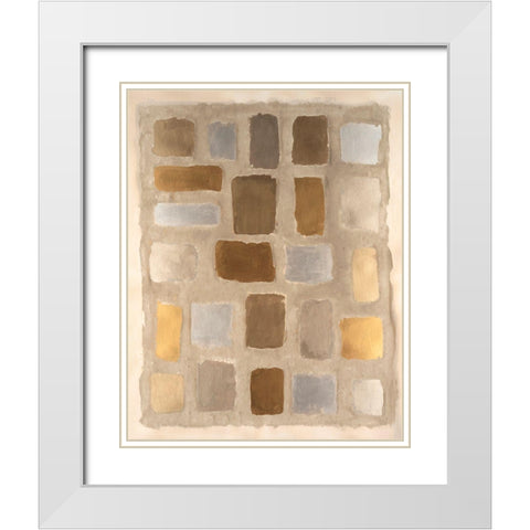 Sand Shaped I White Modern Wood Framed Art Print with Double Matting by Willett, Michael