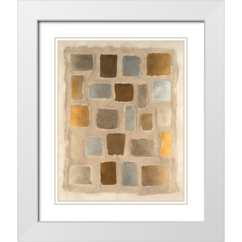 Sand Shaped II White Modern Wood Framed Art Print with Double Matting by Willett, Michael