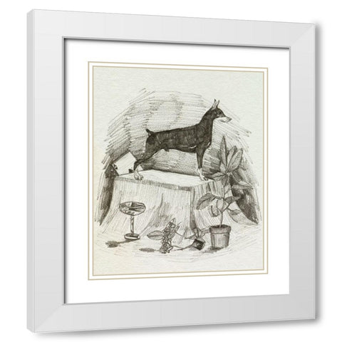 A Gentleman III White Modern Wood Framed Art Print with Double Matting by Wang, Melissa