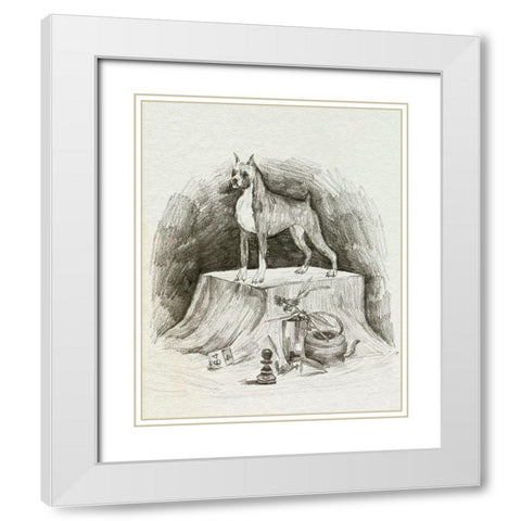 A Gentleman IV White Modern Wood Framed Art Print with Double Matting by Wang, Melissa