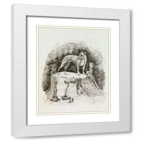 A Gentleman V White Modern Wood Framed Art Print with Double Matting by Wang, Melissa