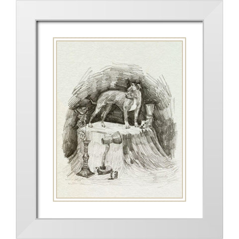 A Gentleman V White Modern Wood Framed Art Print with Double Matting by Wang, Melissa