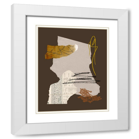 Paper Collage II White Modern Wood Framed Art Print with Double Matting by Wang, Melissa