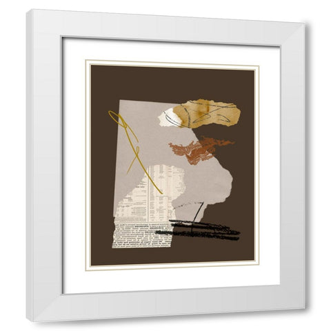Paper Collage IV White Modern Wood Framed Art Print with Double Matting by Wang, Melissa