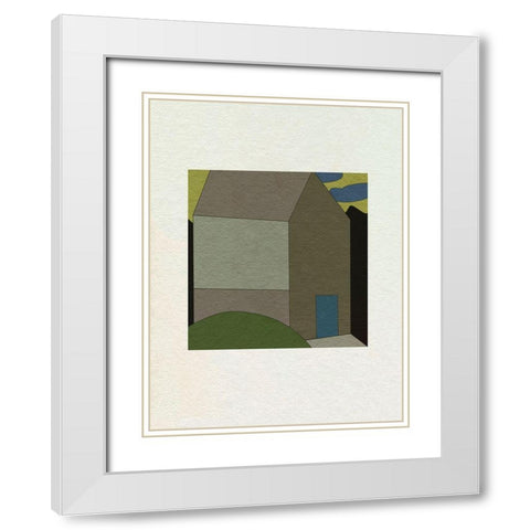 Mountain Houses III White Modern Wood Framed Art Print with Double Matting by Wang, Melissa