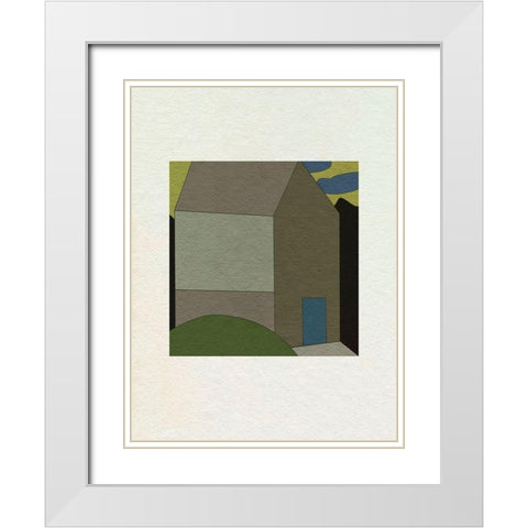 Mountain Houses III White Modern Wood Framed Art Print with Double Matting by Wang, Melissa