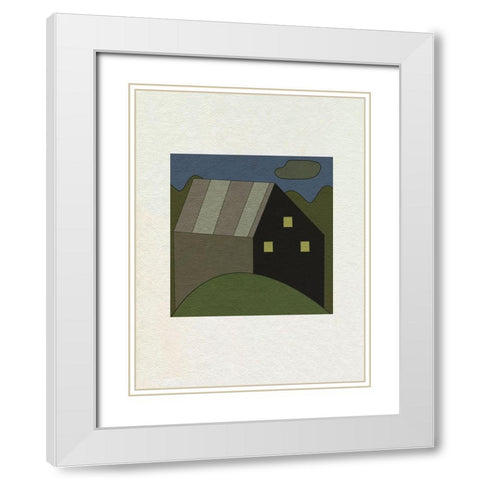 Mountain Houses V White Modern Wood Framed Art Print with Double Matting by Wang, Melissa