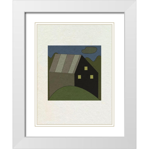 Mountain Houses V White Modern Wood Framed Art Print with Double Matting by Wang, Melissa
