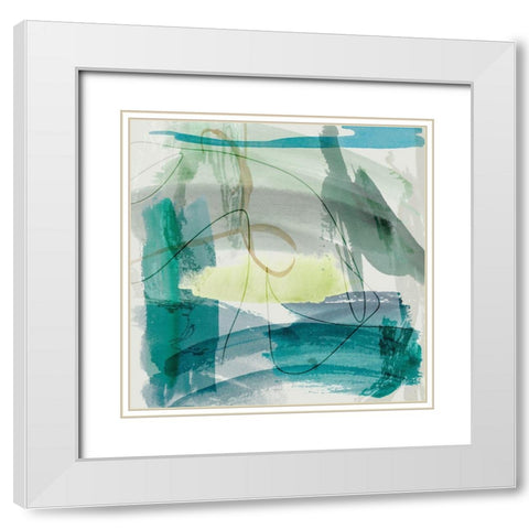 Evening Tide I White Modern Wood Framed Art Print with Double Matting by Wang, Melissa