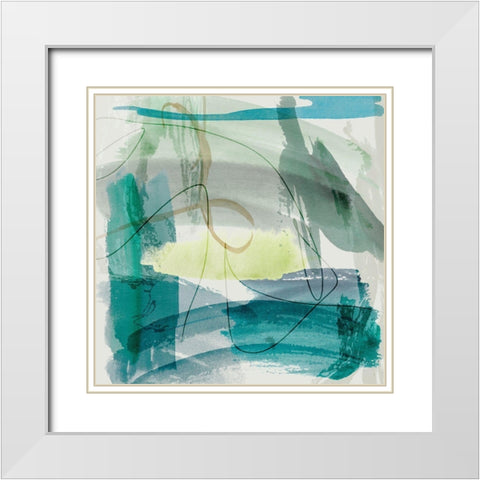 Evening Tide I White Modern Wood Framed Art Print with Double Matting by Wang, Melissa
