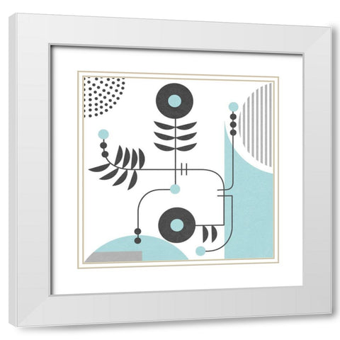 Disco I White Modern Wood Framed Art Print with Double Matting by Wang, Melissa