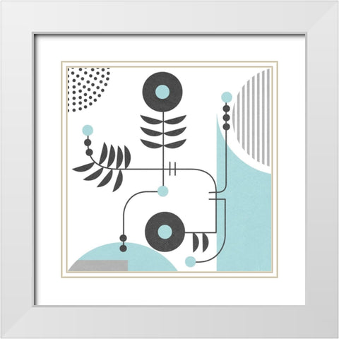 Disco I White Modern Wood Framed Art Print with Double Matting by Wang, Melissa