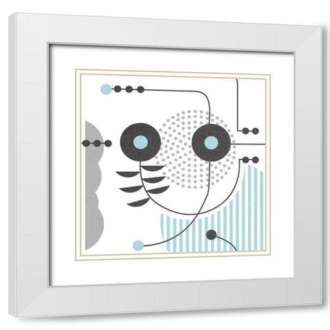 Disco II White Modern Wood Framed Art Print with Double Matting by Wang, Melissa