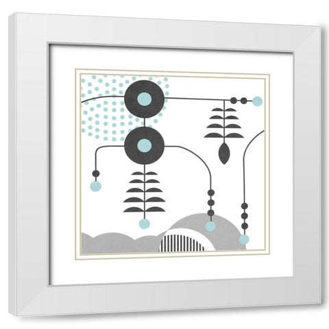 Disco VI White Modern Wood Framed Art Print with Double Matting by Wang, Melissa