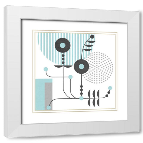 Disco VIII White Modern Wood Framed Art Print with Double Matting by Wang, Melissa