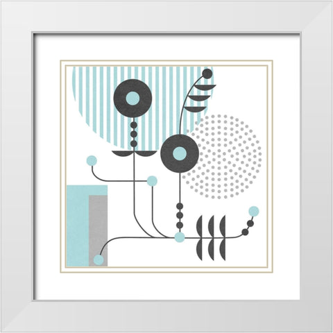 Disco VIII White Modern Wood Framed Art Print with Double Matting by Wang, Melissa