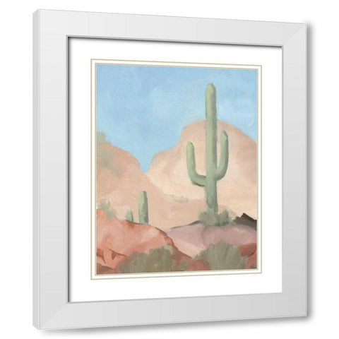 Sunny Saguaro I White Modern Wood Framed Art Print with Double Matting by Green, Jacob