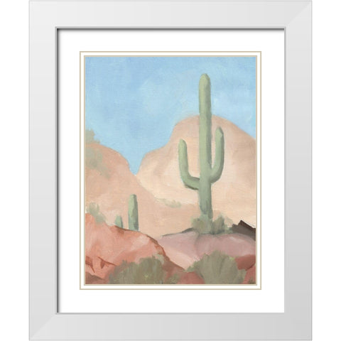 Sunny Saguaro I White Modern Wood Framed Art Print with Double Matting by Green, Jacob