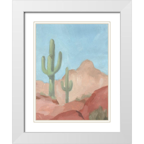 Sunny Saguaro II White Modern Wood Framed Art Print with Double Matting by Green, Jacob