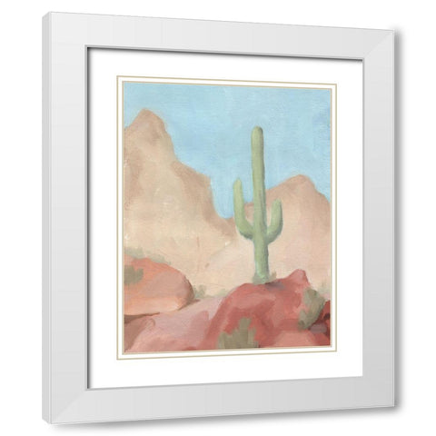 Sunny Saguaro III White Modern Wood Framed Art Print with Double Matting by Green, Jacob