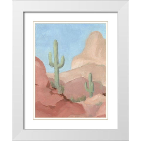 Sunny Saguaro IV White Modern Wood Framed Art Print with Double Matting by Green, Jacob