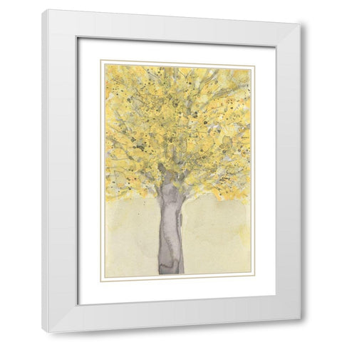Yellow Autumn Moment I White Modern Wood Framed Art Print with Double Matting by Dixon, Samuel