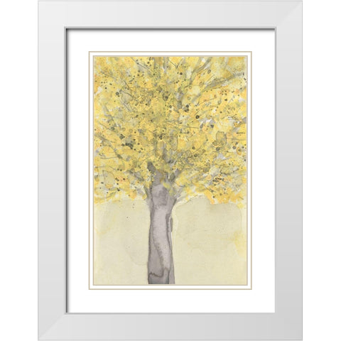 Yellow Autumn Moment I White Modern Wood Framed Art Print with Double Matting by Dixon, Samuel