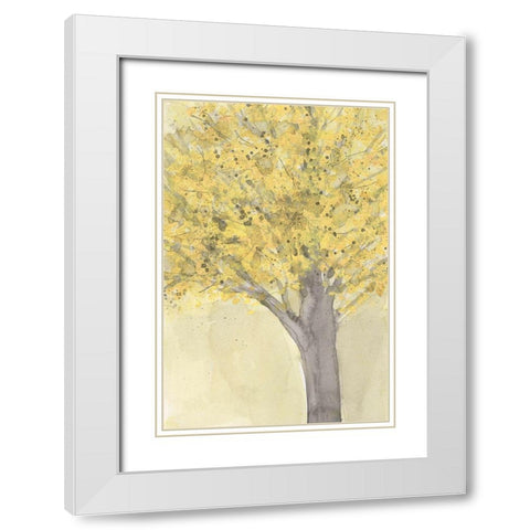 Yellow Autumn Moment II White Modern Wood Framed Art Print with Double Matting by Dixon, Samuel
