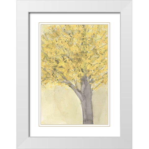 Yellow Autumn Moment II White Modern Wood Framed Art Print with Double Matting by Dixon, Samuel