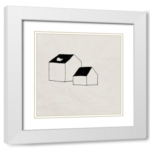 Simple Structures II White Modern Wood Framed Art Print with Double Matting by Green, Jacob