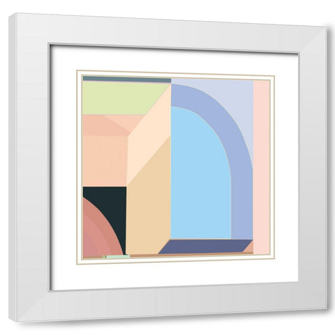 LTower9a II White Modern Wood Framed Art Print with Double Matting by Cartissi