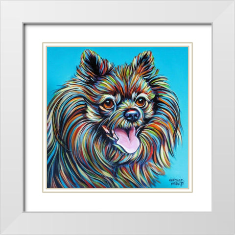 Kaleidoscope Dog III White Modern Wood Framed Art Print with Double Matting by Vitaletti, Carolee