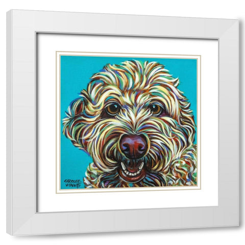 Kaleidoscope Dog IV White Modern Wood Framed Art Print with Double Matting by Vitaletti, Carolee