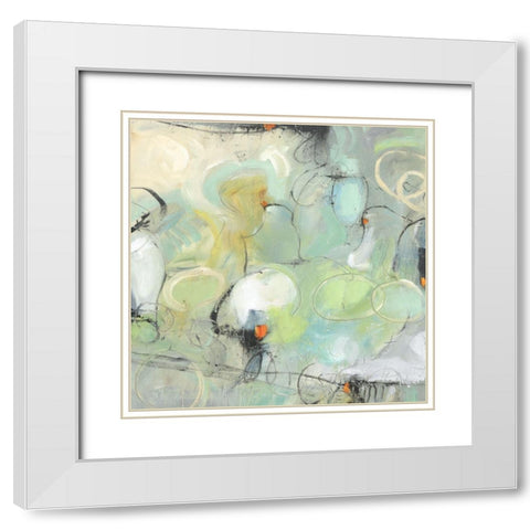 Cascade Abstract I White Modern Wood Framed Art Print with Double Matting by OToole, Tim