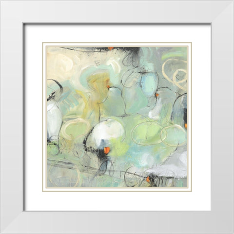 Cascade Abstract I White Modern Wood Framed Art Print with Double Matting by OToole, Tim