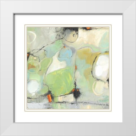 Cascade Abstract II White Modern Wood Framed Art Print with Double Matting by OToole, Tim