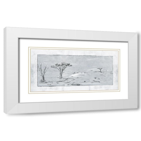 Snowy Land I White Modern Wood Framed Art Print with Double Matting by Wang, Melissa