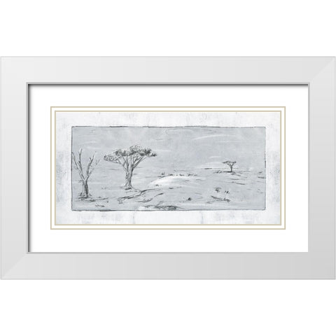Snowy Land I White Modern Wood Framed Art Print with Double Matting by Wang, Melissa