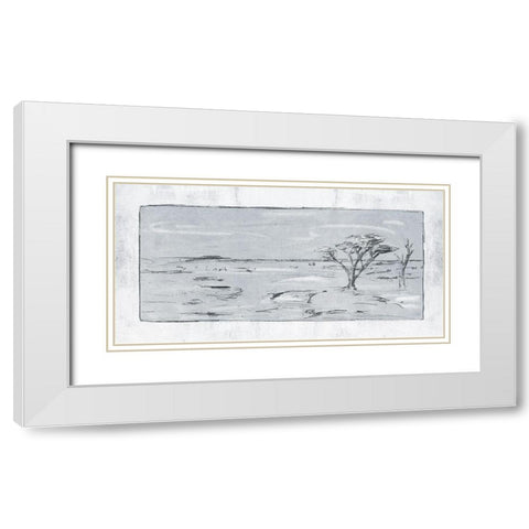 Snowy Land II White Modern Wood Framed Art Print with Double Matting by Wang, Melissa