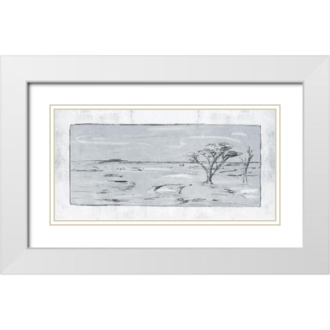 Snowy Land II White Modern Wood Framed Art Print with Double Matting by Wang, Melissa