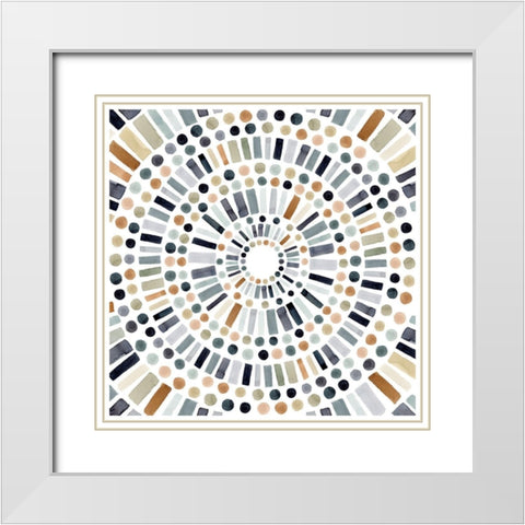 Concentric Tones II White Modern Wood Framed Art Print with Double Matting by Barnes, Victoria